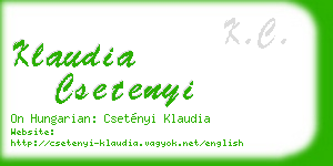klaudia csetenyi business card
