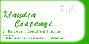 klaudia csetenyi business card